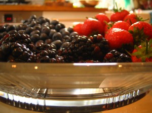 Black berries, blue berries, strawberries
